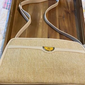 Designer Vintage Etienne Aigner Straw Bag
